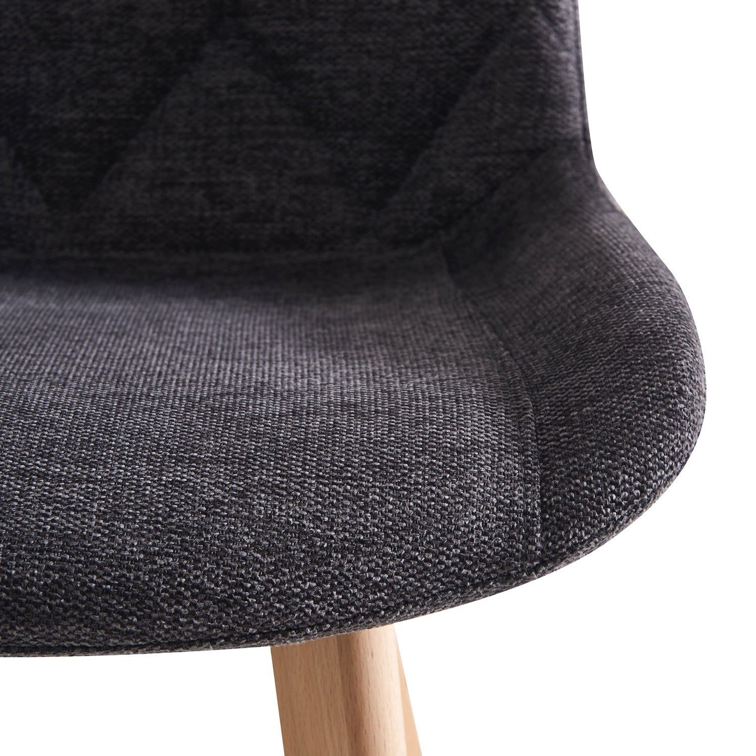 Esszimmerstühle 2er Set TANIA – Polsterstuhl mit Steppung & Holzbeinen