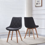 Esszimmerstühle 2er Set TANIA – Polsterstuhl mit Steppung & Holzbeinen