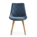 Esszimmerstühle 2er Set TANIA – Polsterstuhl mit Steppung & Holzbeinen