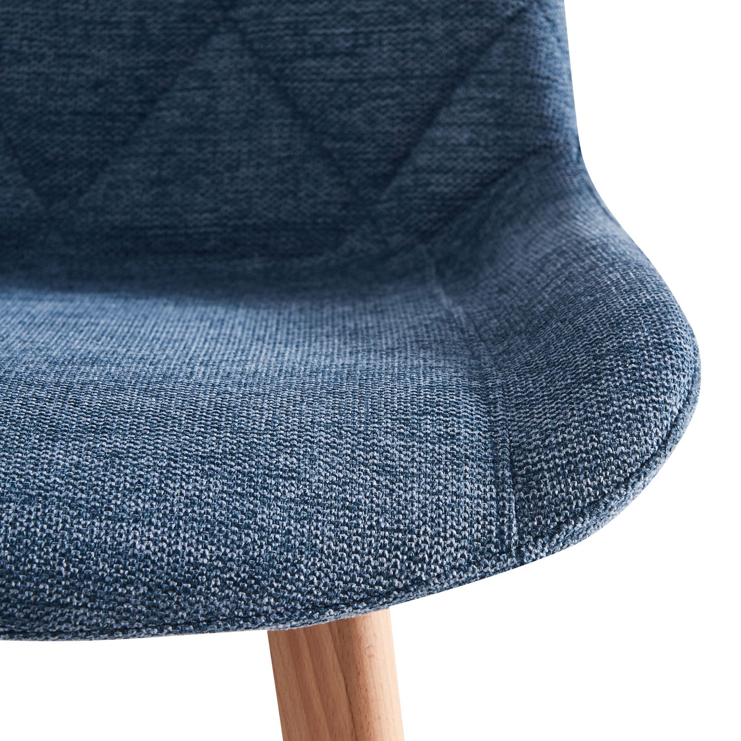 Esszimmerstühle 2er Set TANIA – Polsterstuhl mit Steppung & Holzbeinen