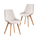 Esszimmerstühle 2er Set TANIA – Polsterstuhl mit Steppung & Holzbeinen
