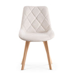 Esszimmerstühle 2er Set TANIA – Polsterstuhl mit Steppung & Holzbeinen