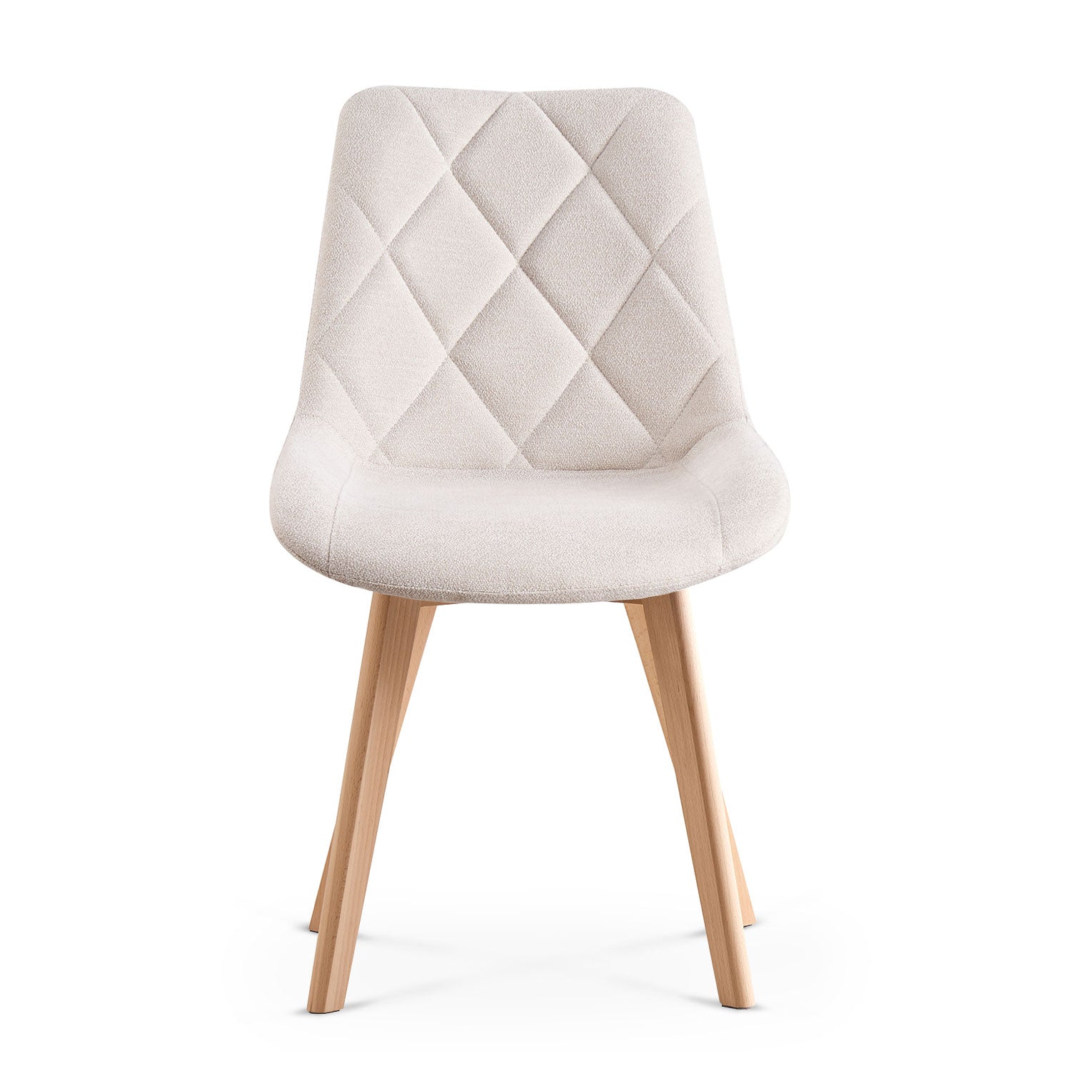 Esszimmerstühle 2er Set TANIA – Polsterstuhl mit Steppung & Holzbeinen