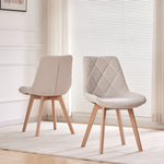 Esszimmerstühle 2er Set TANIA – Polsterstuhl mit Steppung & Holzbeinen