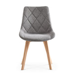 Esszimmerstühle 2er Set TANIA – Polsterstuhl mit Steppung & Holzbeinen