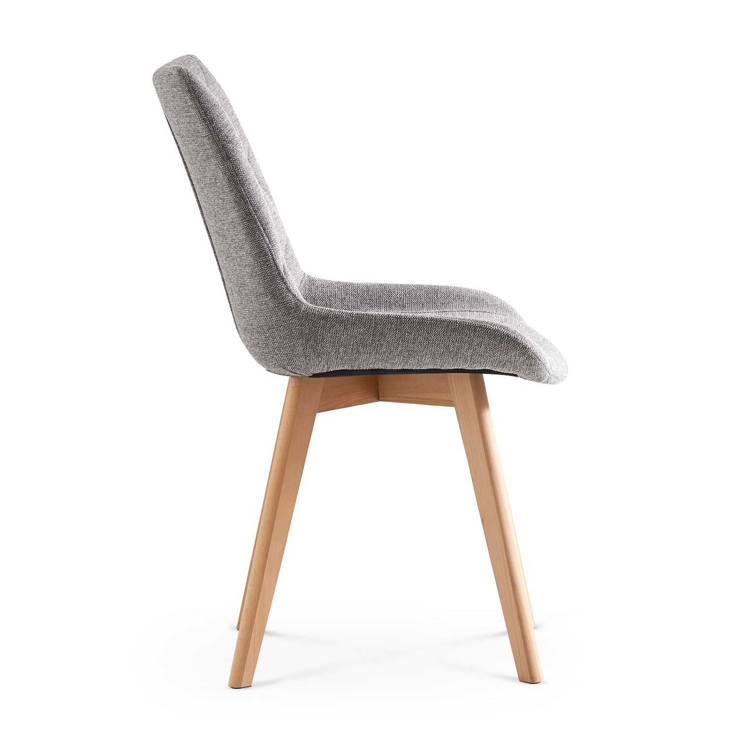 Esszimmerstühle 2er Set TANIA – Polsterstuhl mit Steppung & Holzbeinen