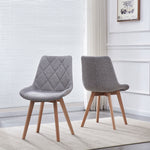 Esszimmerstühle 2er Set TANIA – Polsterstuhl mit Steppung & Holzbeinen