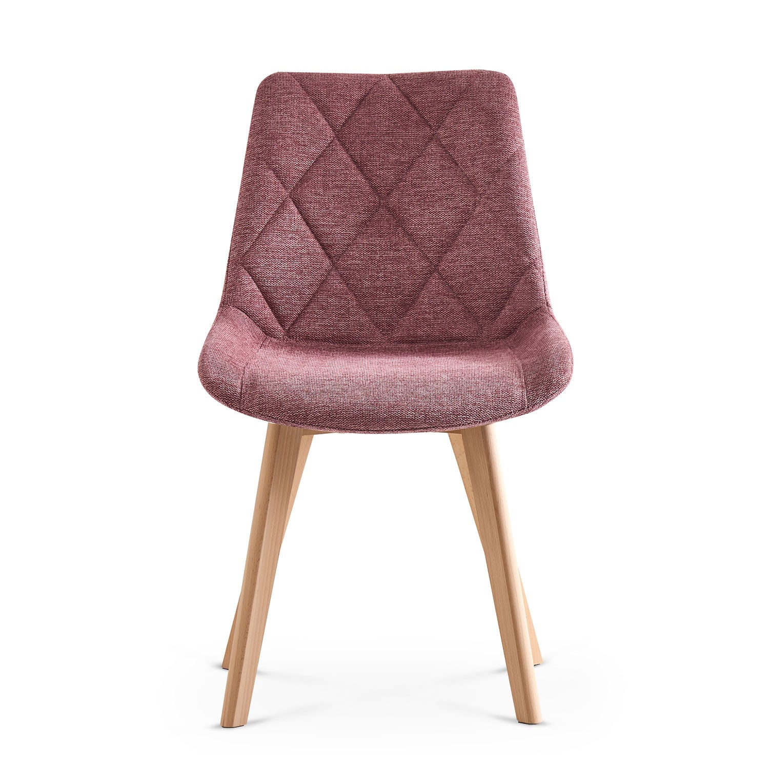 Esszimmerstühle 2er Set TANIA – Polsterstuhl mit Steppung & Holzbeinen