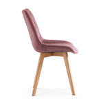 Esszimmerstühle 2er Set TANIA – Polsterstuhl mit Steppung & Holzbeinen