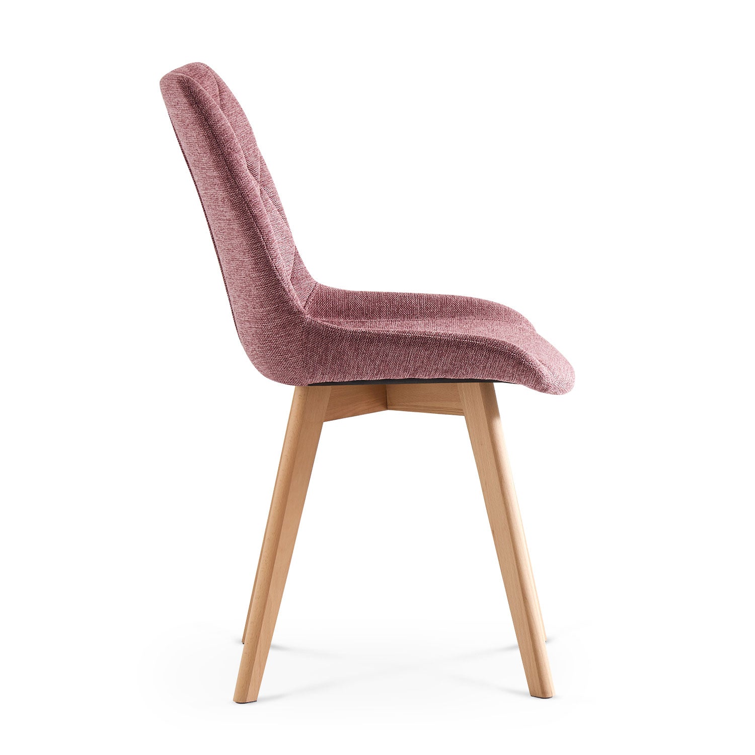 Esszimmerstühle 2er Set TANIA – Polsterstuhl mit Steppung & Holzbeinen