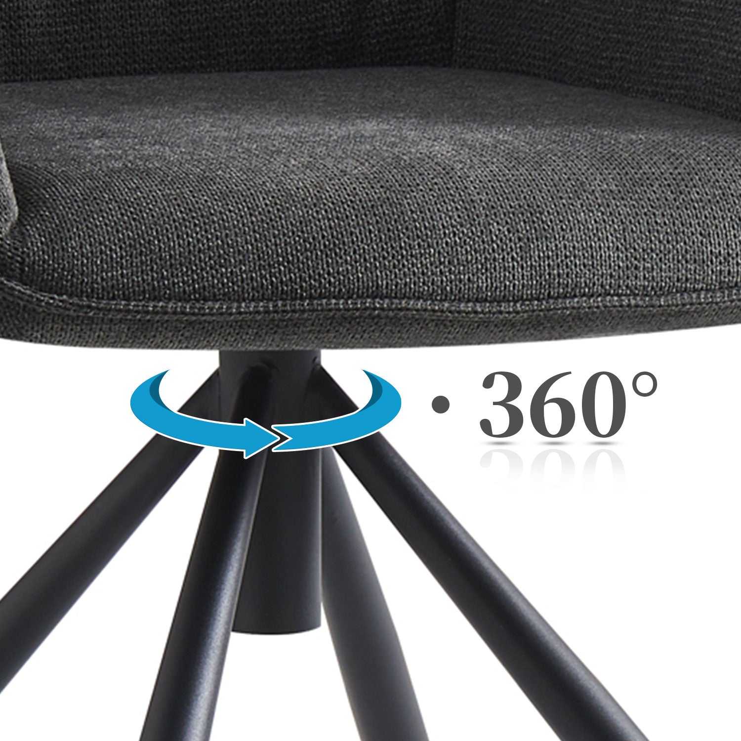 LATONA – Drehbarer Polsterstuhl mit Armlehne & Metallgestell