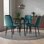 C-Ware Esszimmerstuhl VICKA, 4er Set, Petrol  (ungeprüfte Retoure)