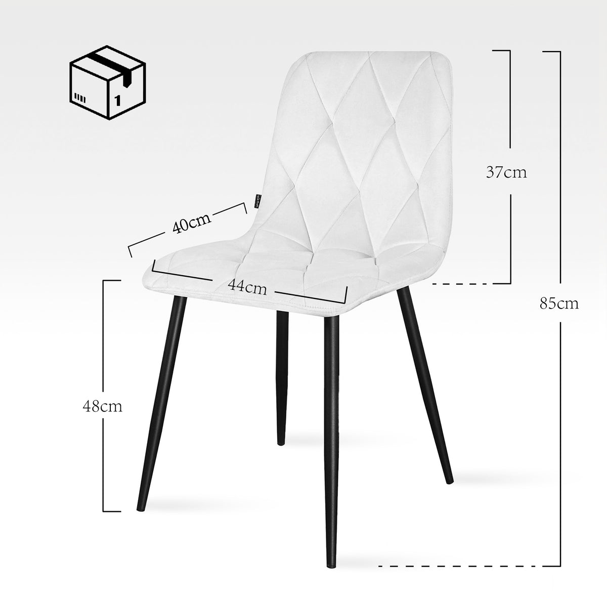 Esszimmerstühle 4er Set VICKA – Polsterstuhl mit Steppung & Metallgestell