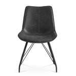 Esszimmerstühle 2er Set MATS – Polsterstuhl in Vintage-Lederoptik mit Metallgestell