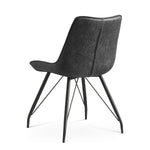 Esszimmerstühle 2er Set MATS – Polsterstuhl in Vintage-Lederoptik mit Metallgestell