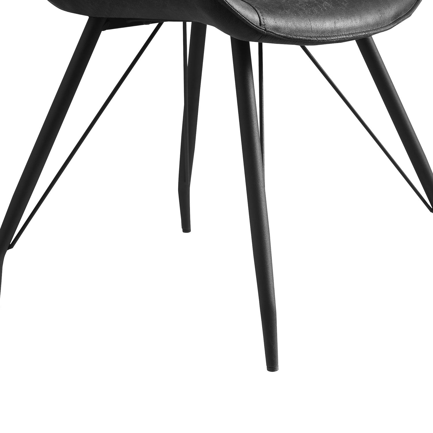 Esszimmerstühle 2er Set MATS – Polsterstuhl in Vintage-Lederoptik mit Metallgestell