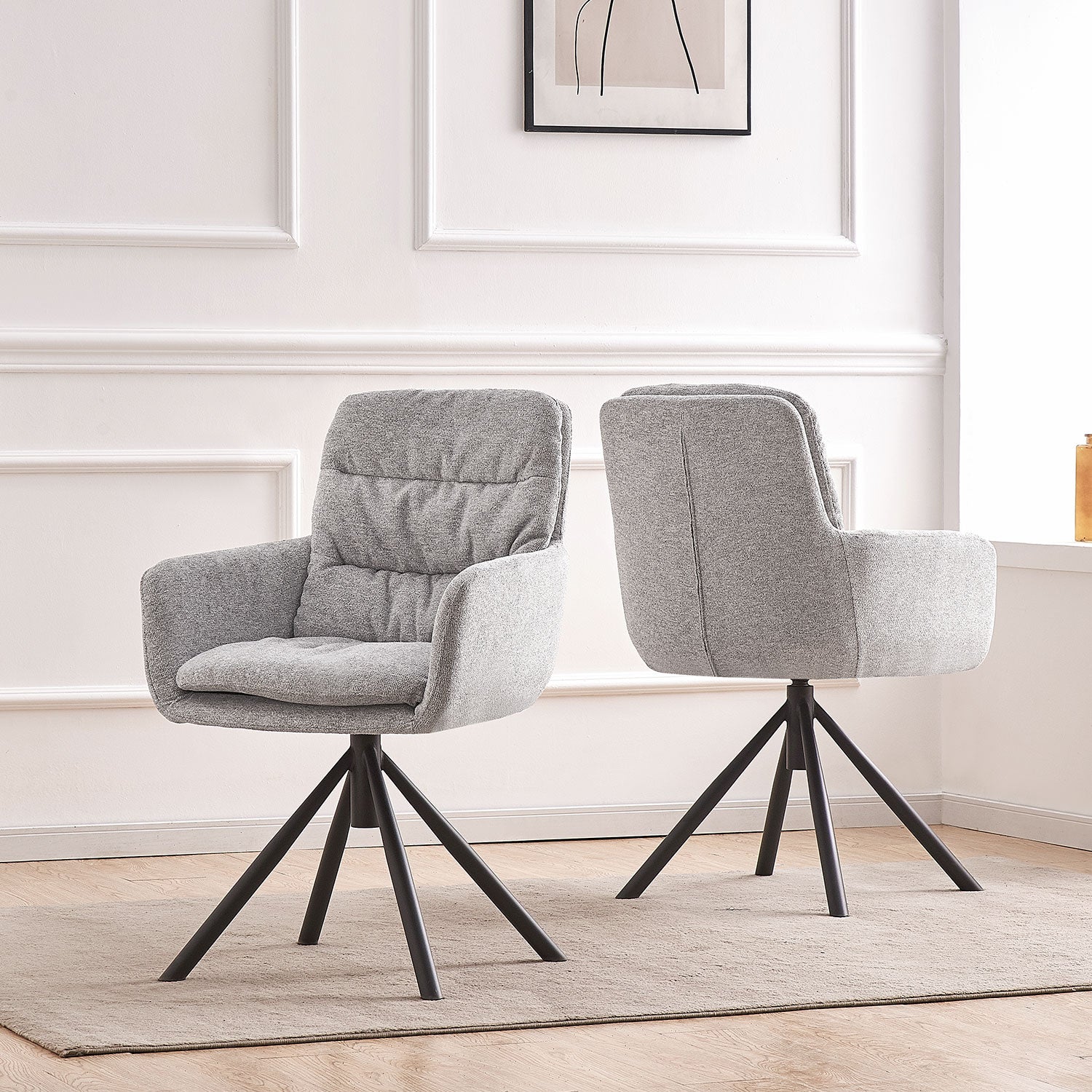 CAZAR – Drehbarer Polsterstuhl mit Armlehne & Metallgestell