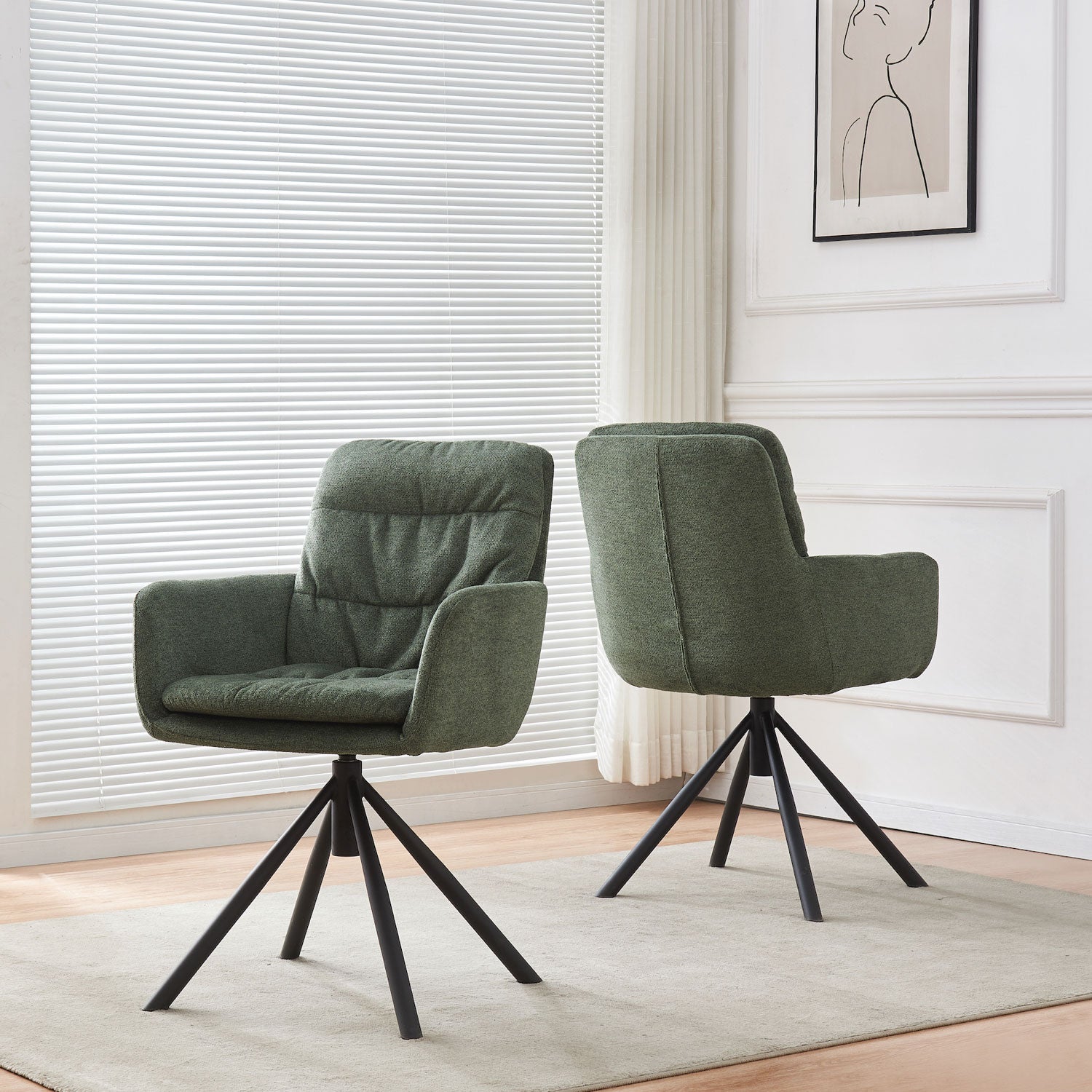 CAZAR – Drehbarer Polsterstuhl mit Armlehne & Metallgestell