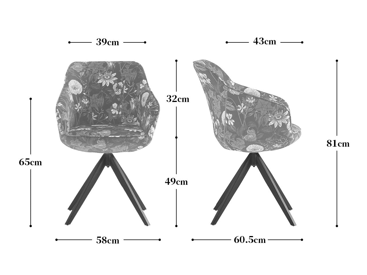 B-Ware Esszimmerstuhl ARVIT, Blumen Muster