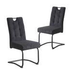 B-Ware Schwingstuhl SOFIA mit Taschenfederkern Polsterung, 2er Set, Anthrazit