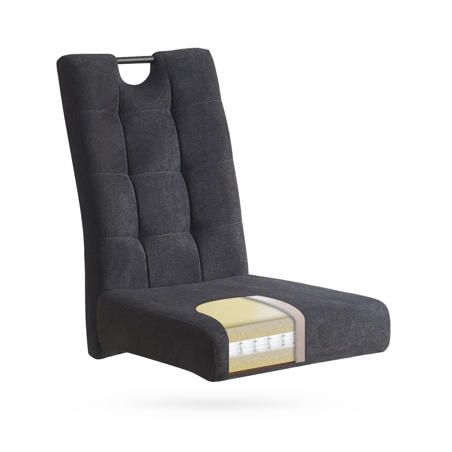 B-Ware Schwingstuhl SOFIA mit Taschenfederkern Polsterung, 2er Set, Anthrazit