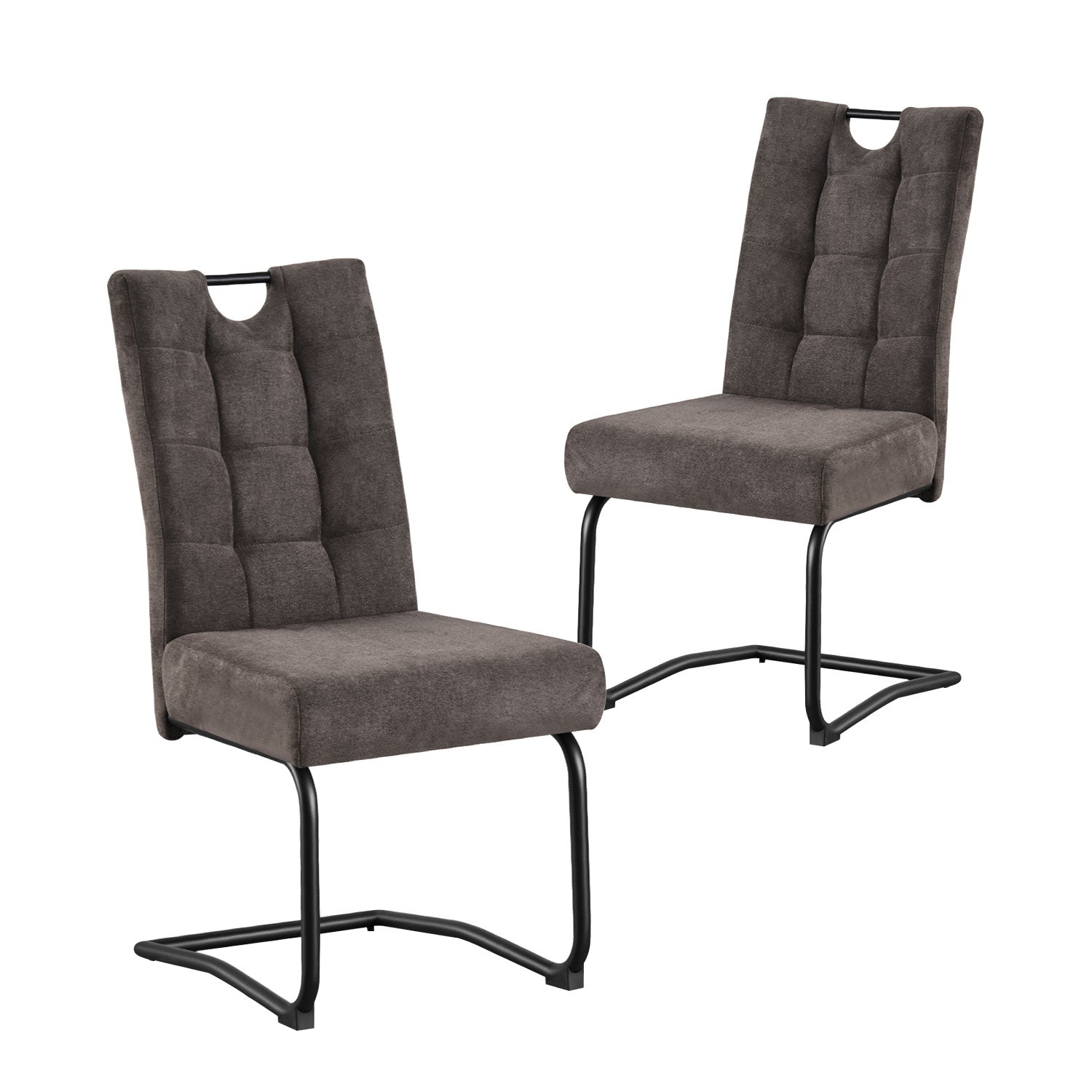 Esszimmerstühle 2er Set SOFIA – Schwingstuhl mit Griff & Federkern Polsterung