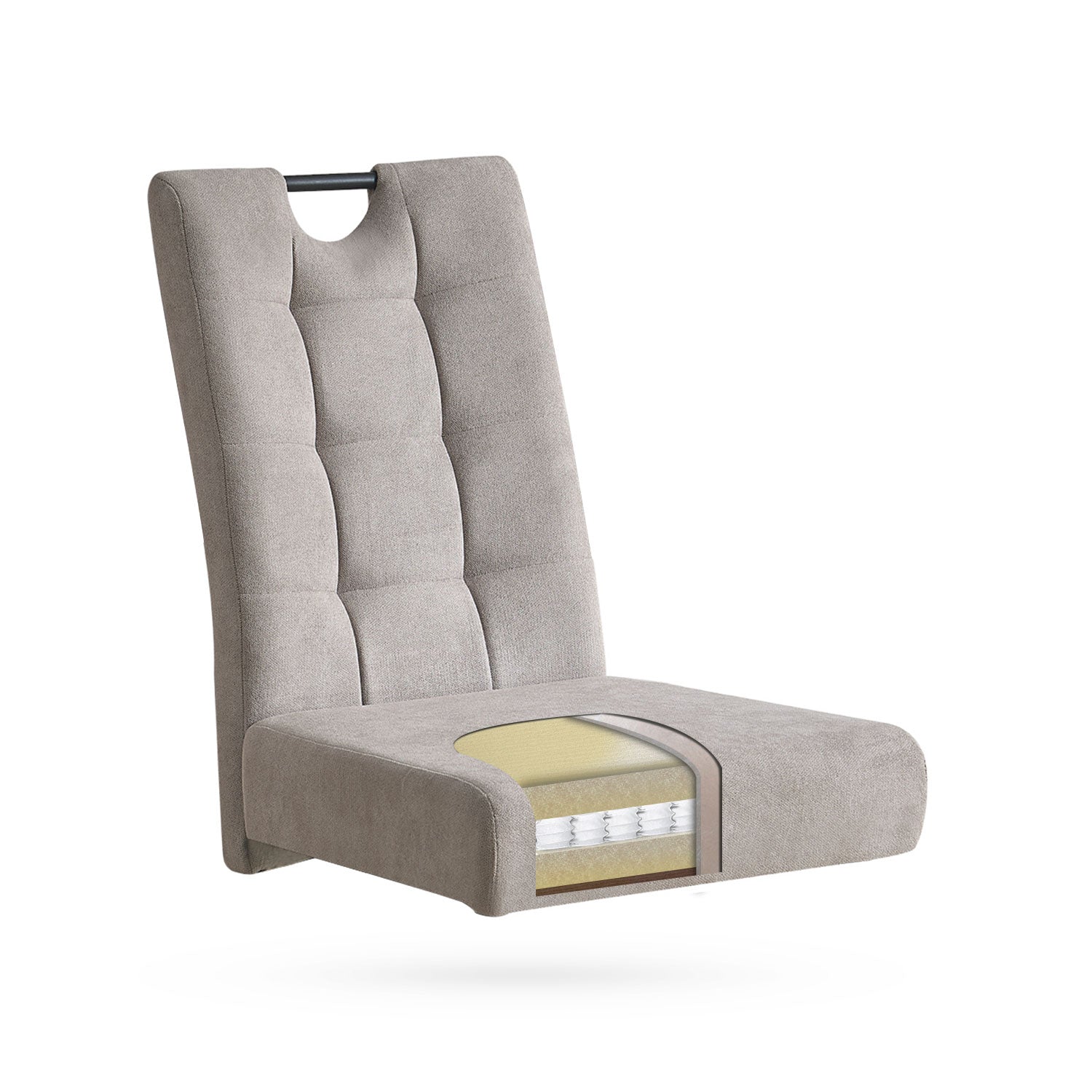 Esszimmerstühle 2er Set SOFIA – Schwingstuhl mit Griff & Federkern Polsterung