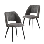 Esszimmerstühle 2er Set VICKY – Polsterstuhl aus Cordstoff mit Metallgestell
