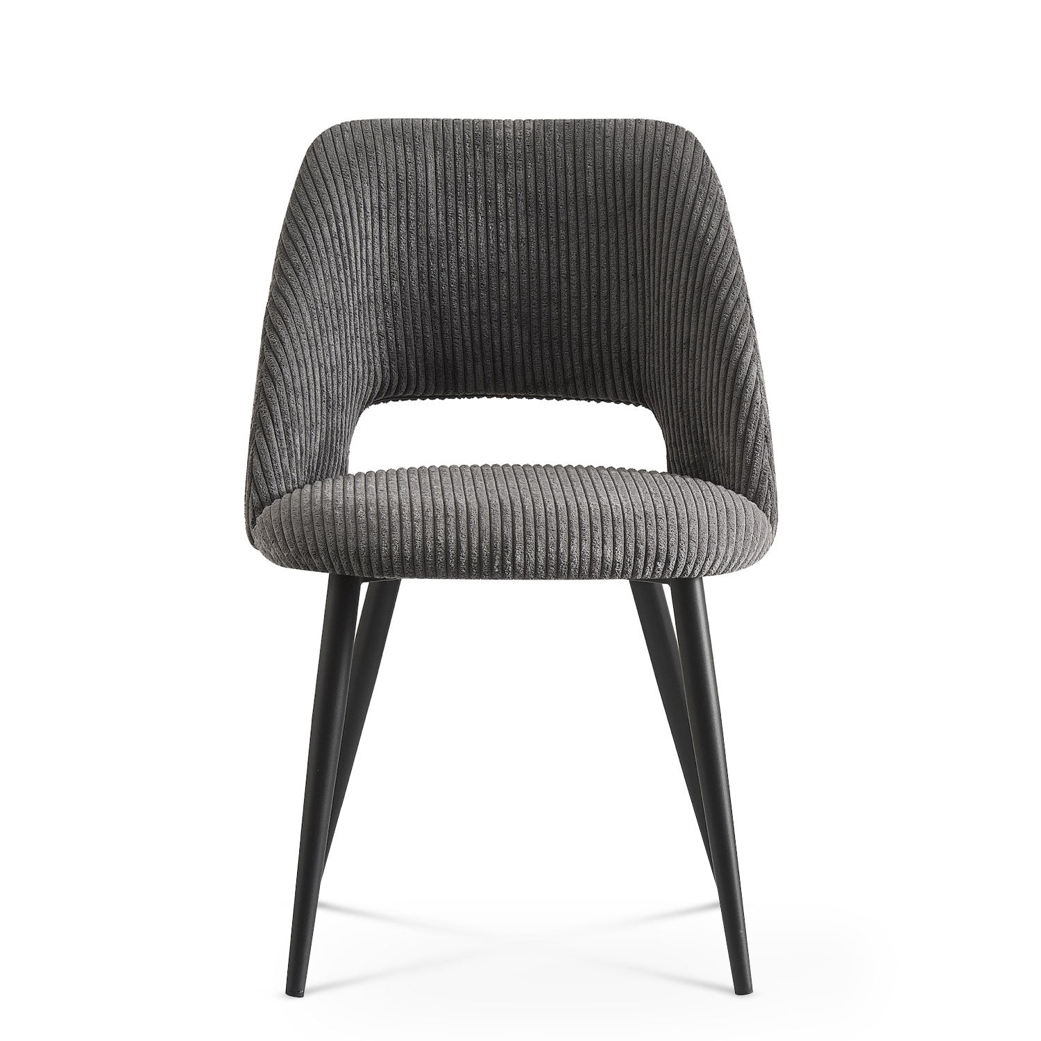 Esszimmerstühle 2er Set VICKY – Polsterstuhl aus Cordstoff mit Metallgestell