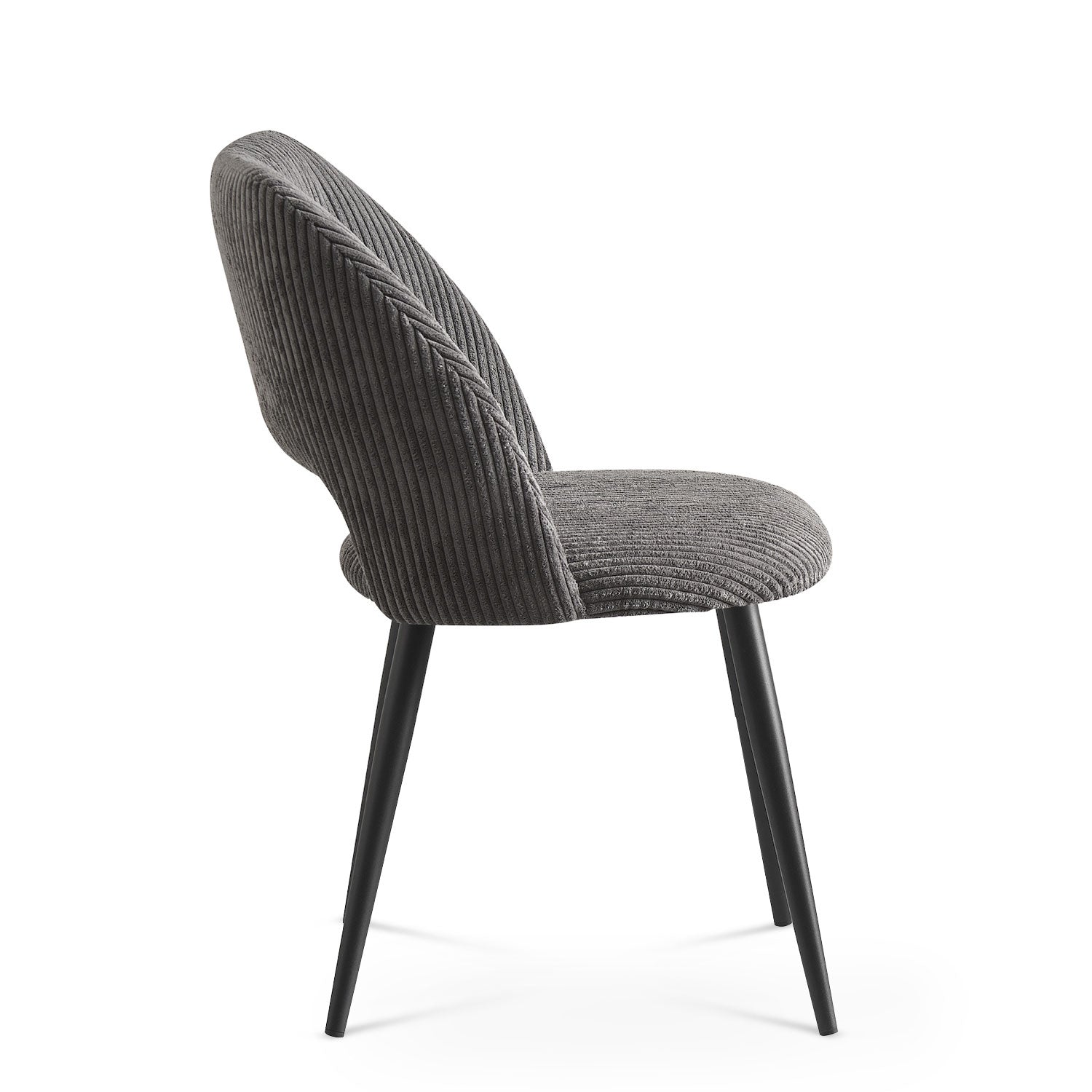 Esszimmerstühle 2er Set VICKY – Polsterstuhl aus Cordstoff mit Metallgestell