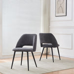 Esszimmerstühle 2er Set VICKY – Polsterstuhl aus Cordstoff mit Metallgestell