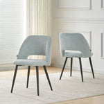 Esszimmerstühle 2er Set VICKY – Polsterstuhl aus Cordstoff mit Metallgestell