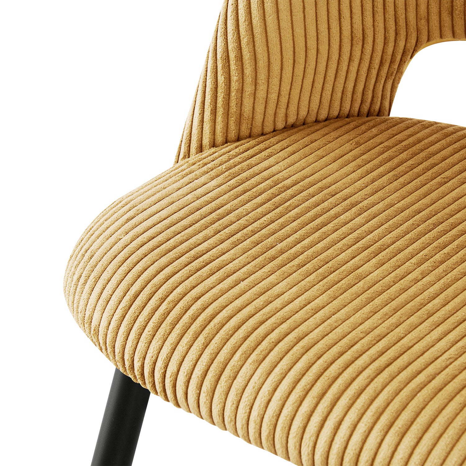 Esszimmerstühle 2er Set VICKY – Polsterstuhl aus Cordstoff mit Metallgestell