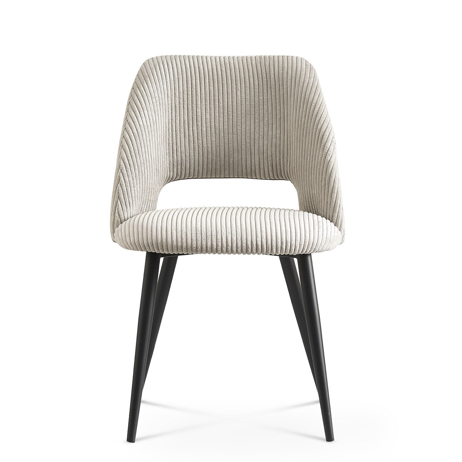 Esszimmerstühle 2er Set VICKY – Polsterstuhl aus Cordstoff mit Metallgestell