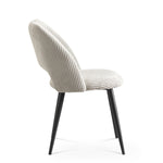 Esszimmerstühle 2er Set VICKY – Polsterstuhl aus Cordstoff mit Metallgestell