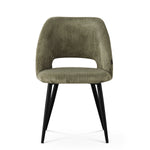 Esszimmerstühle 2er Set VICKY – Polsterstuhl aus Cordstoff mit Metallgestell