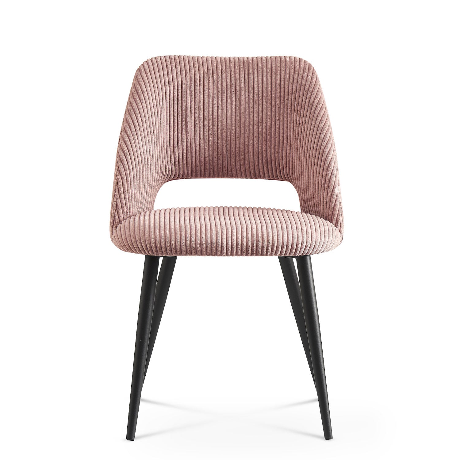 Esszimmerstühle 2er Set VICKY – Polsterstuhl aus Cordstoff mit Metallgestell