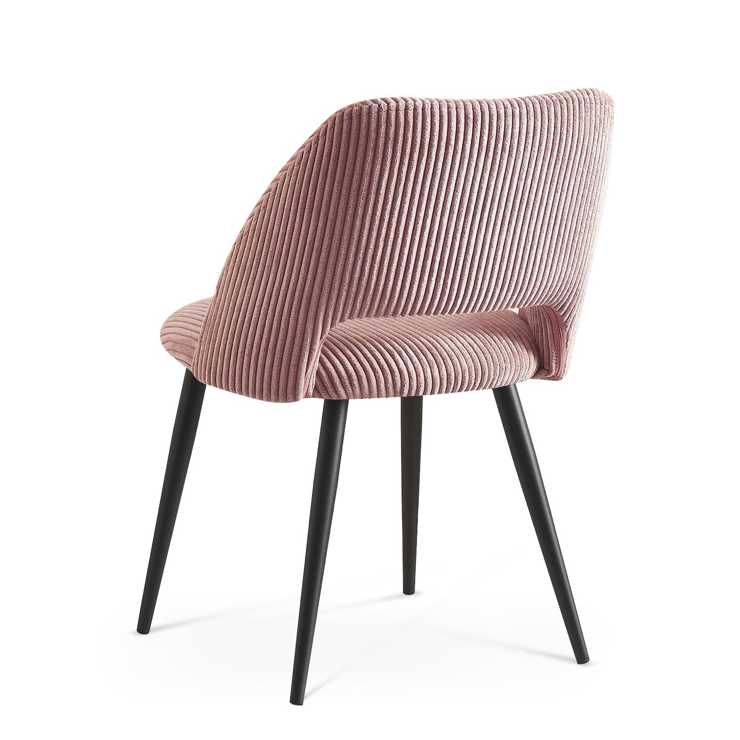 Esszimmerstühle 2er Set VICKY – Polsterstuhl aus Cordstoff mit Metallgestell