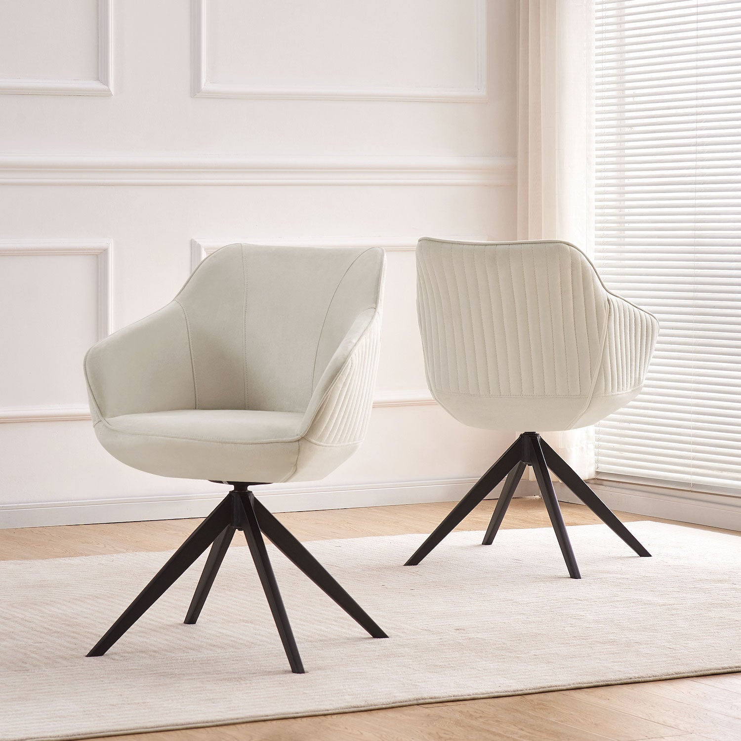 Esszimmerstuhl ARVIT – Drehbarer Stuhl mit Armlehnen & Cord oder Wildlederoptik | B&D home