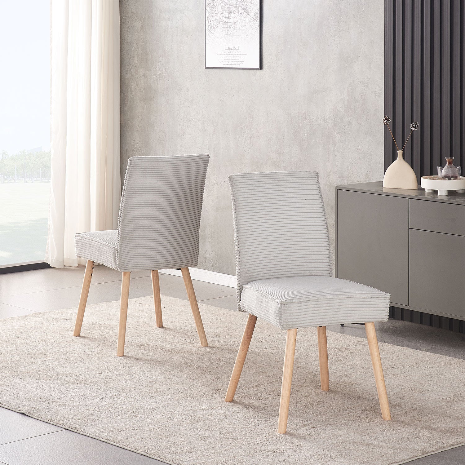 Esszimmerstühle 2er Set CEDRIC- Skandi Polsterstuhl