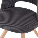 Esszimmerstühle 2er Set VICKY – Polsterstuhl aus Cordstoff mit Metallgestell