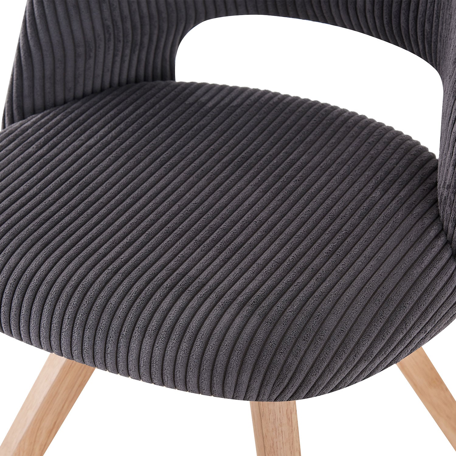 Esszimmerstühle 2er Set VICKY – Polsterstuhl aus Cordstoff mit Metallgestell