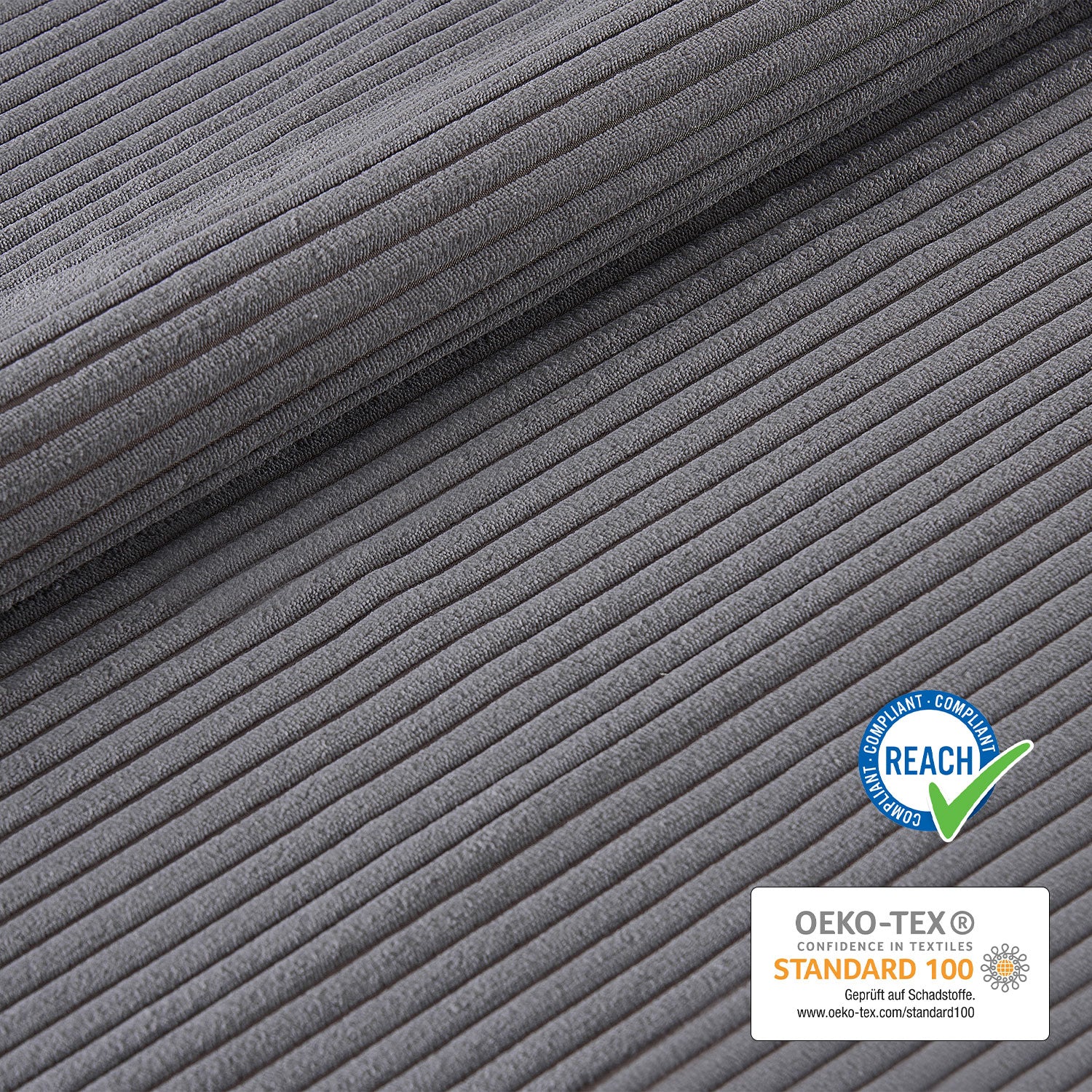 Esszimmerstühle 2er Set VICKY – Polsterstuhl aus Cordstoff mit Metallgestell