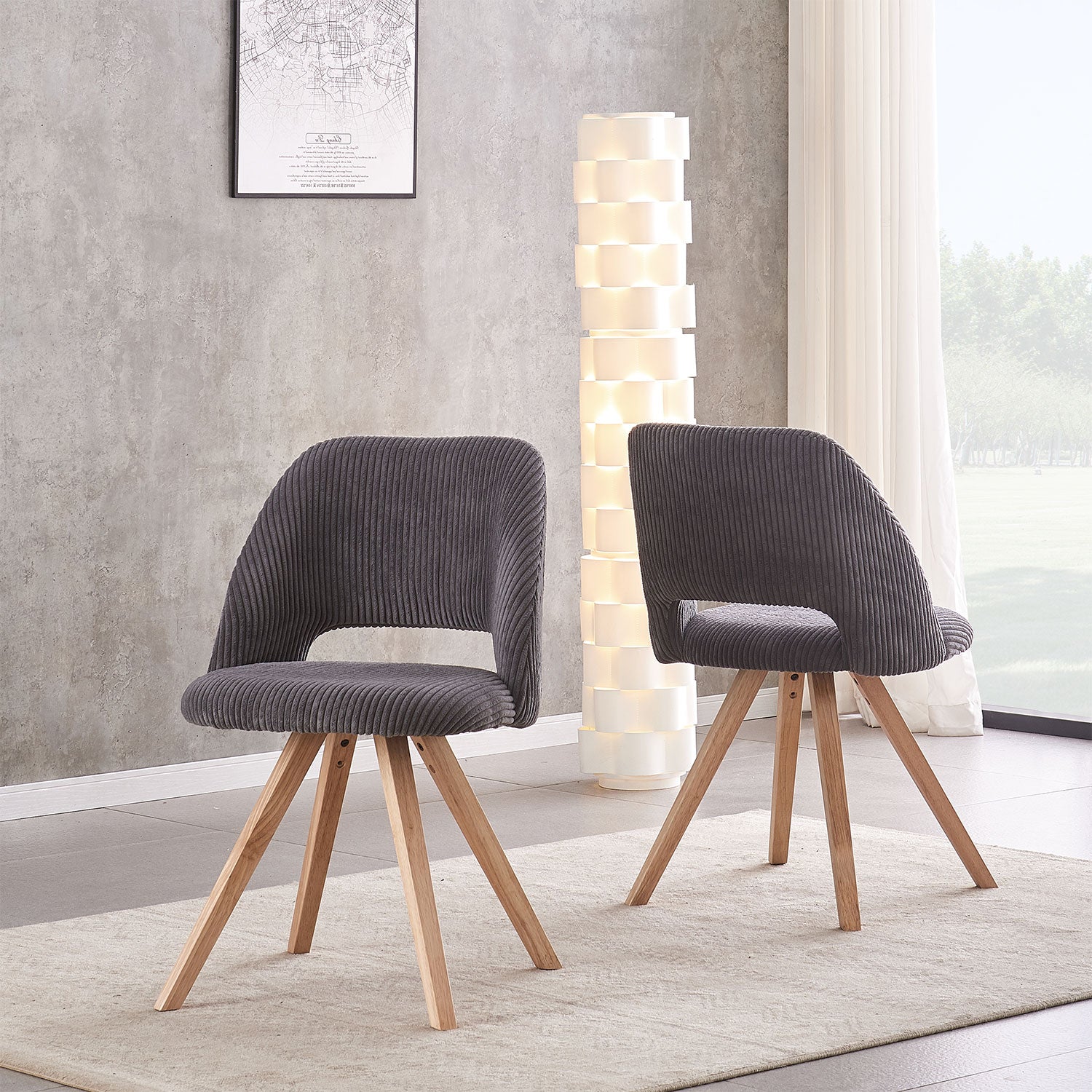 B-Ware Esszimmerstuhl MARY, 2er Set, Anthrazit