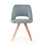 Esszimmerstühle 2er Set VICKY – Polsterstuhl aus Cordstoff mit Metallgestell