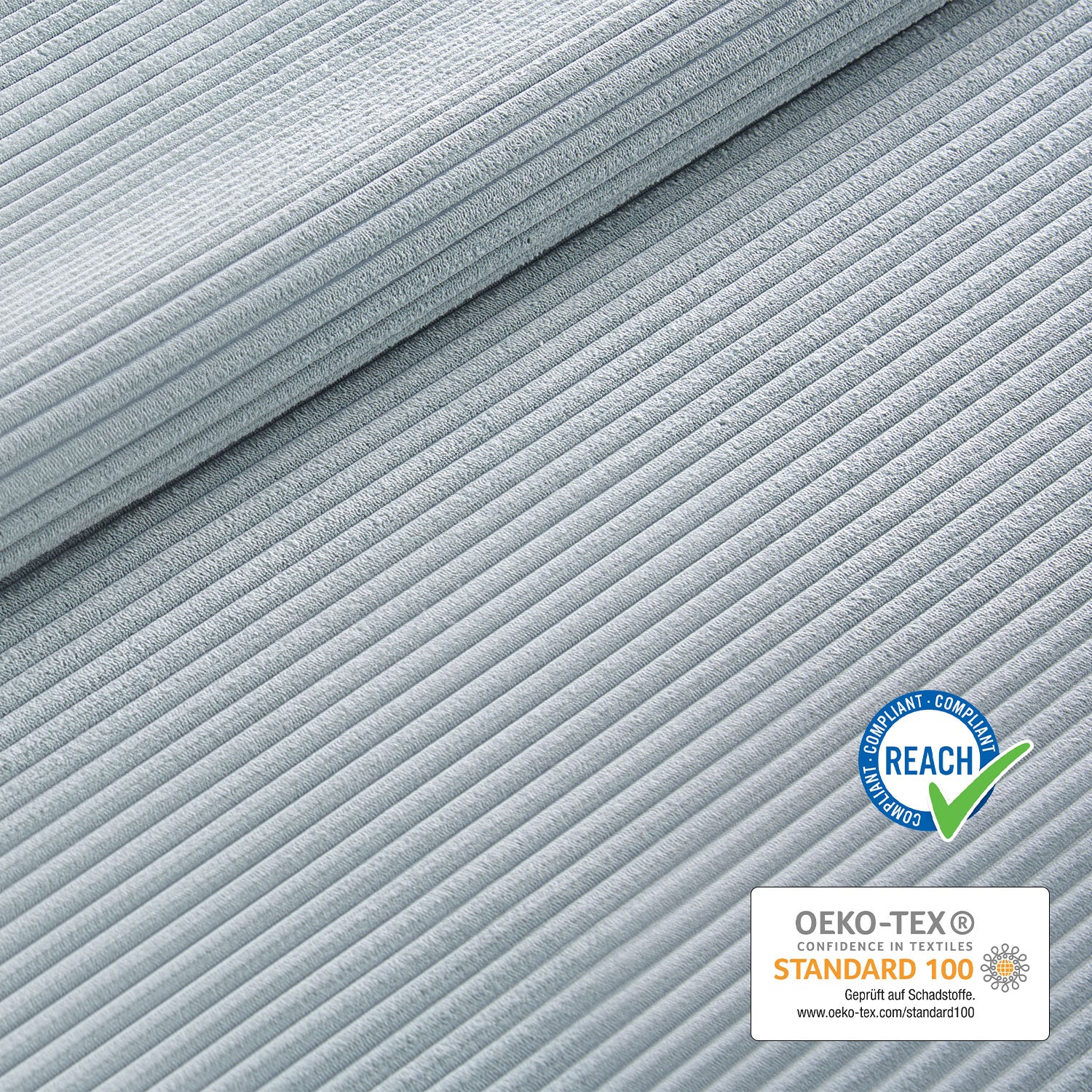 Esszimmerstühle 2er Set VICKY – Polsterstuhl aus Cordstoff mit Metallgestell