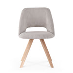 Esszimmerstühle 2er Set VICKY – Polsterstuhl aus Cordstoff mit Metallgestell