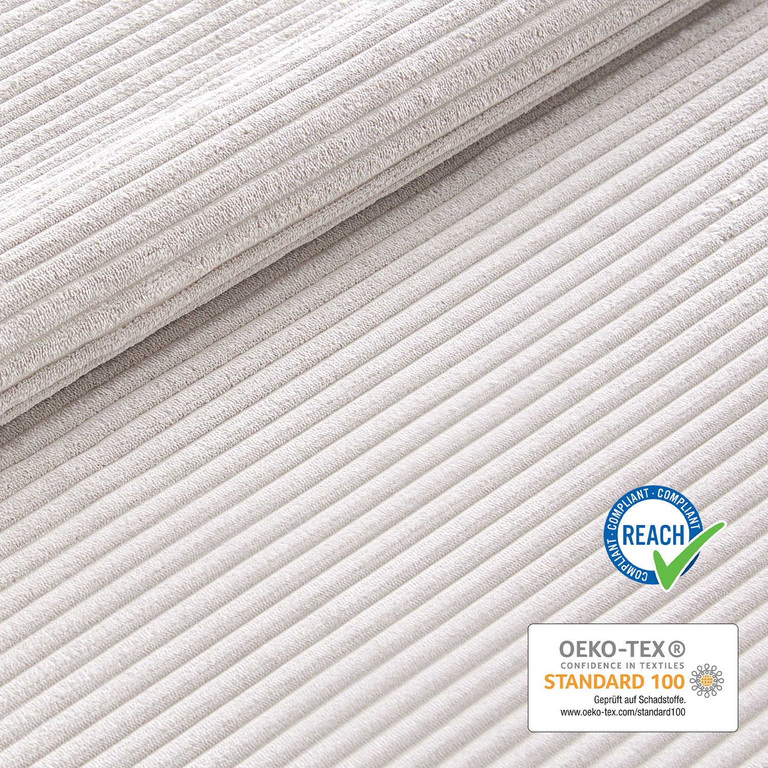 Esszimmerstühle 2er Set VICKY – Polsterstuhl aus Cordstoff mit Metallgestell