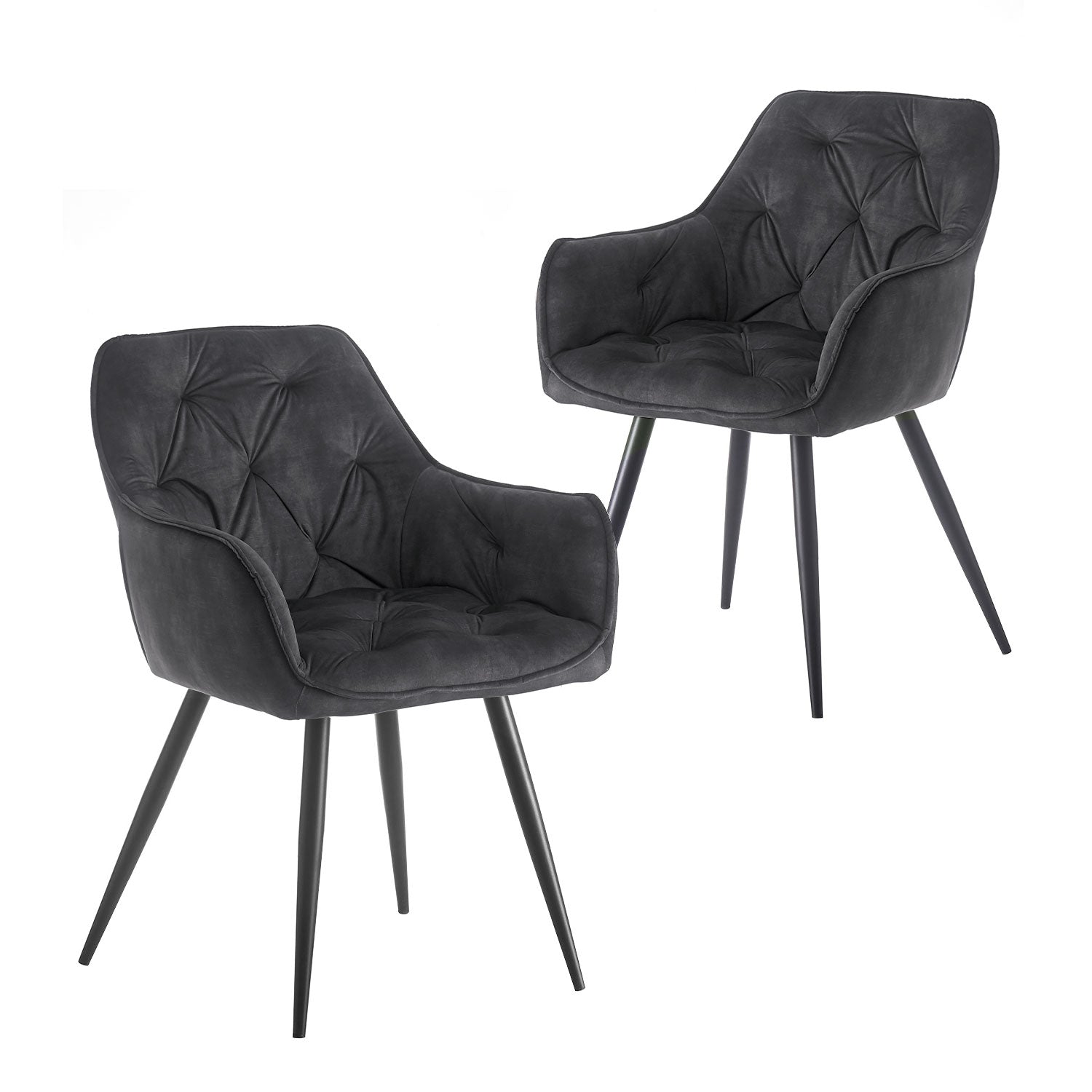 B-Ware Esszimmerstuhl DIETER, 2er Set, Anthrazit