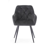 Drehstuhl DIETER 2er Set – Drehbarer Polsterstuhl mit Knopfsteppung & Metallgestell  | B&D home